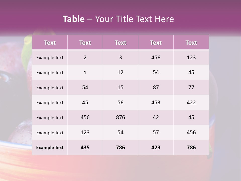 A Bowl Of Plums With Water Droplets On Them PowerPoint Template
