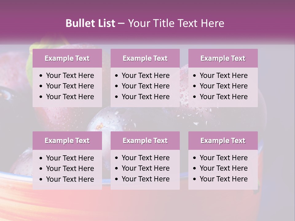 A Bowl Of Plums With Water Droplets On Them PowerPoint Template
