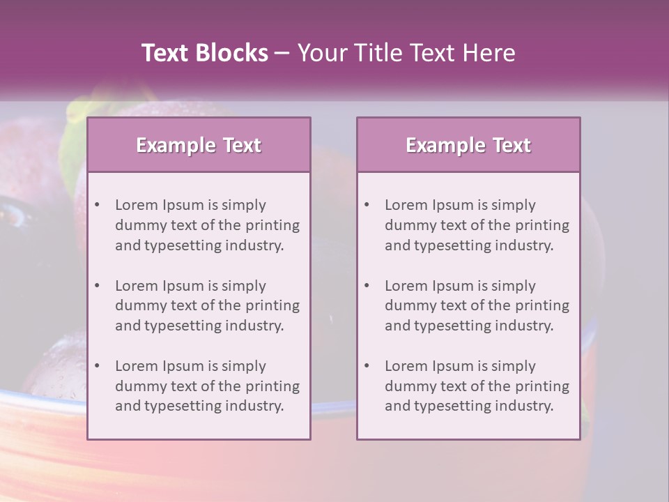 A Bowl Of Plums With Water Droplets On Them PowerPoint Template