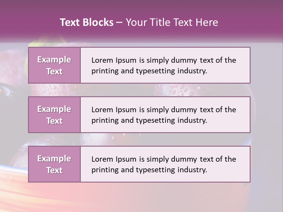 A Bowl Of Plums With Water Droplets On Them PowerPoint Template