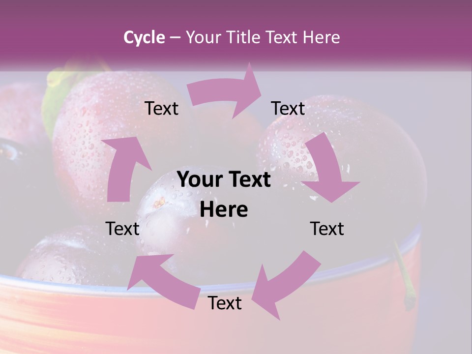 A Bowl Of Plums With Water Droplets On Them PowerPoint Template