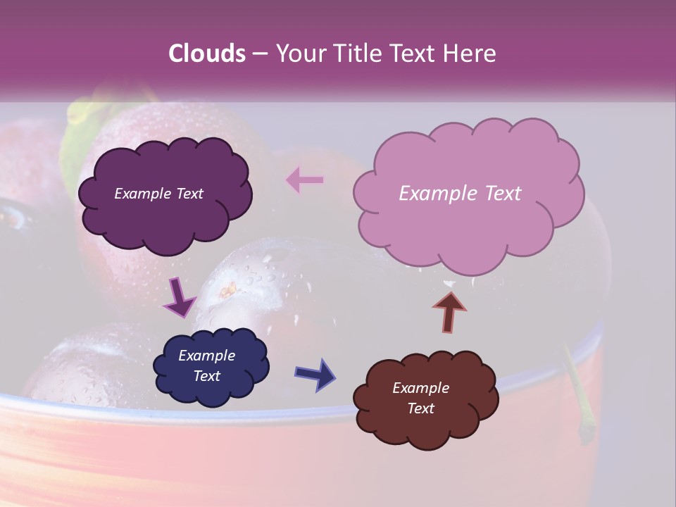 A Bowl Of Plums With Water Droplets On Them PowerPoint Template