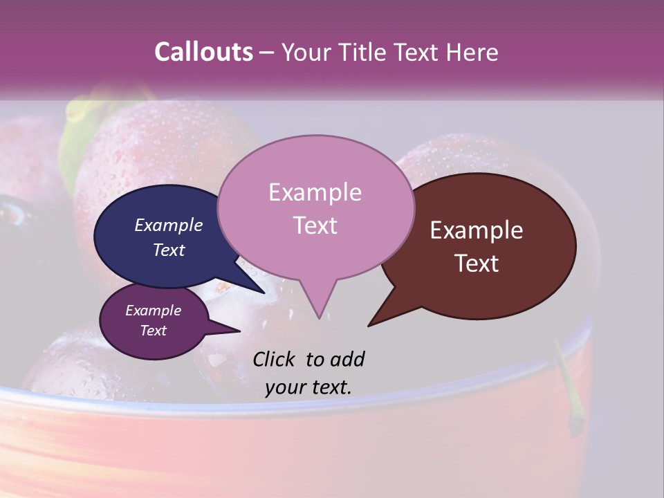 A Bowl Of Plums With Water Droplets On Them PowerPoint Template