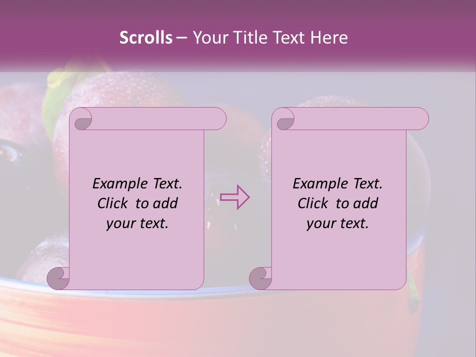 A Bowl Of Plums With Water Droplets On Them PowerPoint Template
