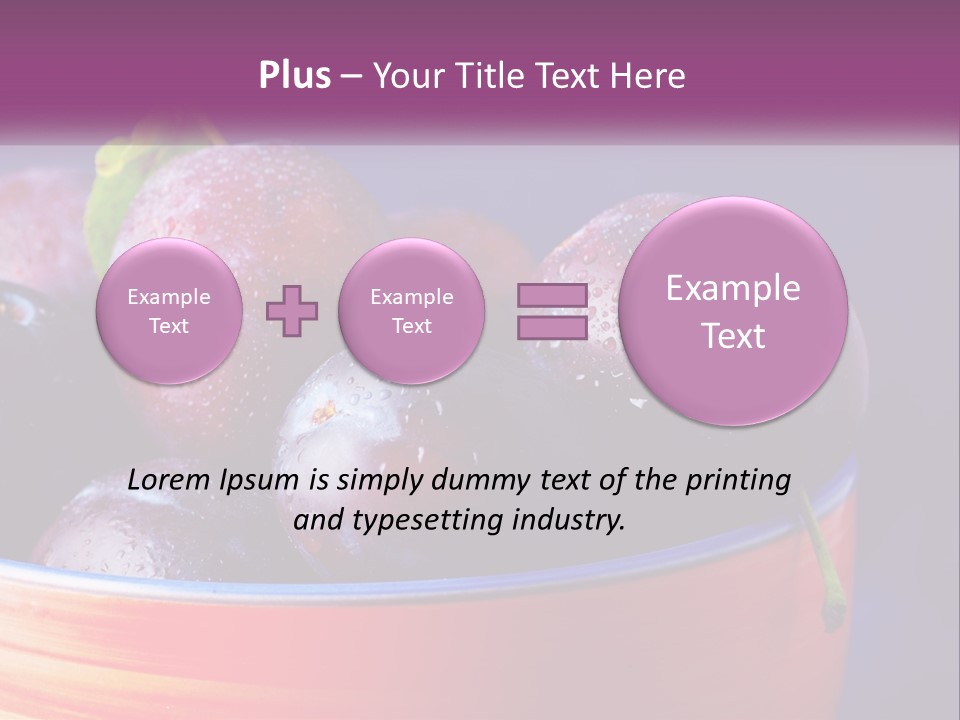 A Bowl Of Plums With Water Droplets On Them PowerPoint Template