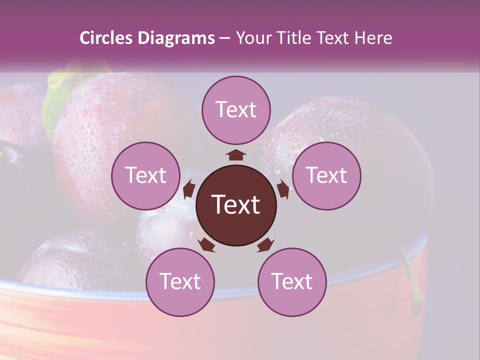 A Bowl Of Plums With Water Droplets On Them PowerPoint Template