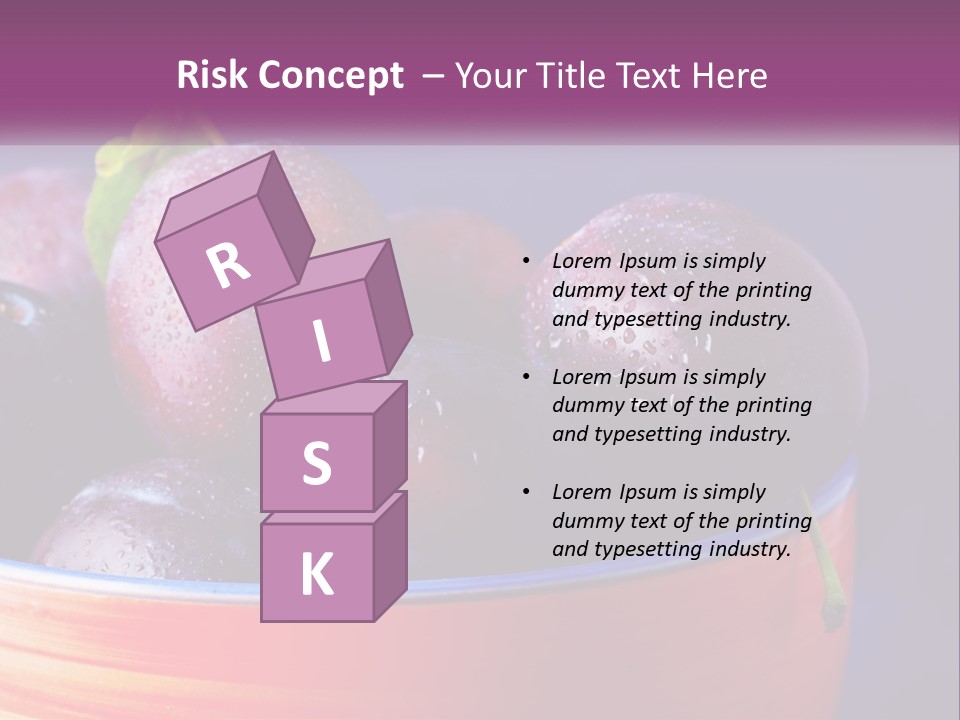 A Bowl Of Plums With Water Droplets On Them PowerPoint Template