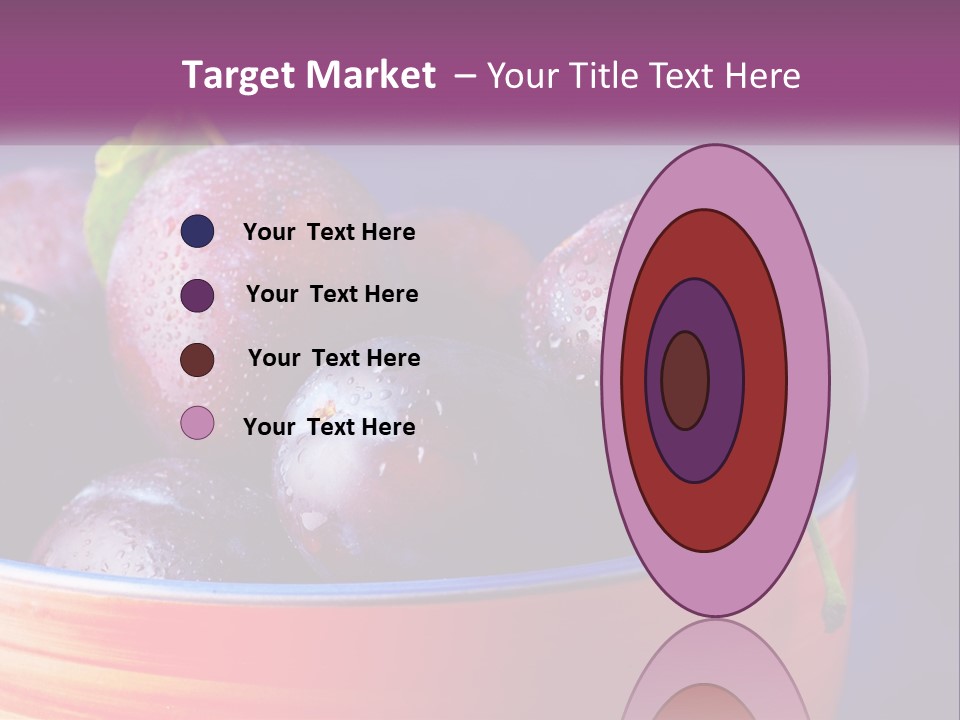 A Bowl Of Plums With Water Droplets On Them PowerPoint Template