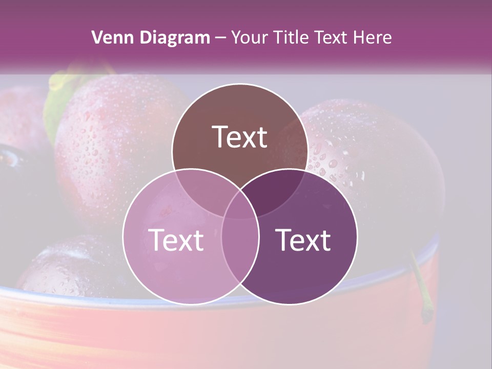 A Bowl Of Plums With Water Droplets On Them PowerPoint Template