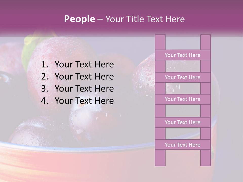 A Bowl Of Plums With Water Droplets On Them PowerPoint Template