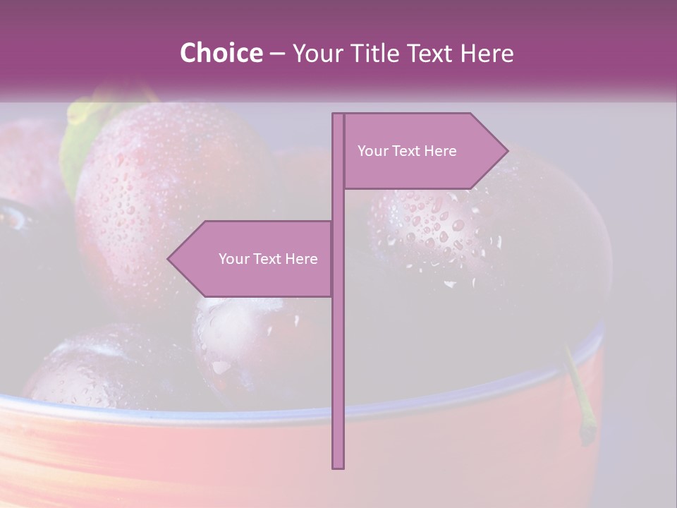 A Bowl Of Plums With Water Droplets On Them PowerPoint Template
