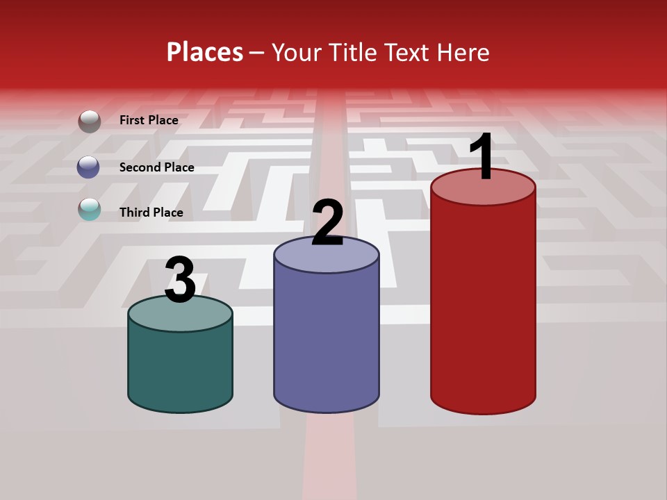 A Maze With A Red Arrow Going Through It PowerPoint Template