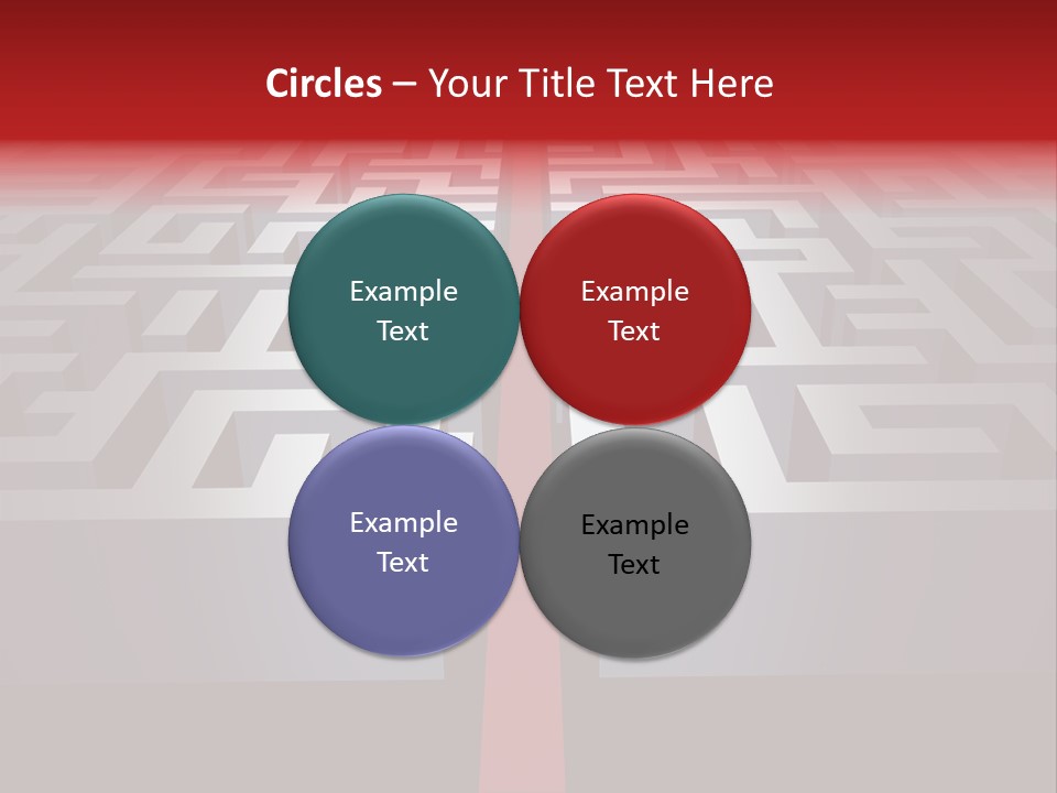 A Maze With A Red Arrow Going Through It PowerPoint Template