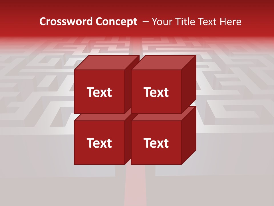 A Maze With A Red Arrow Going Through It PowerPoint Template