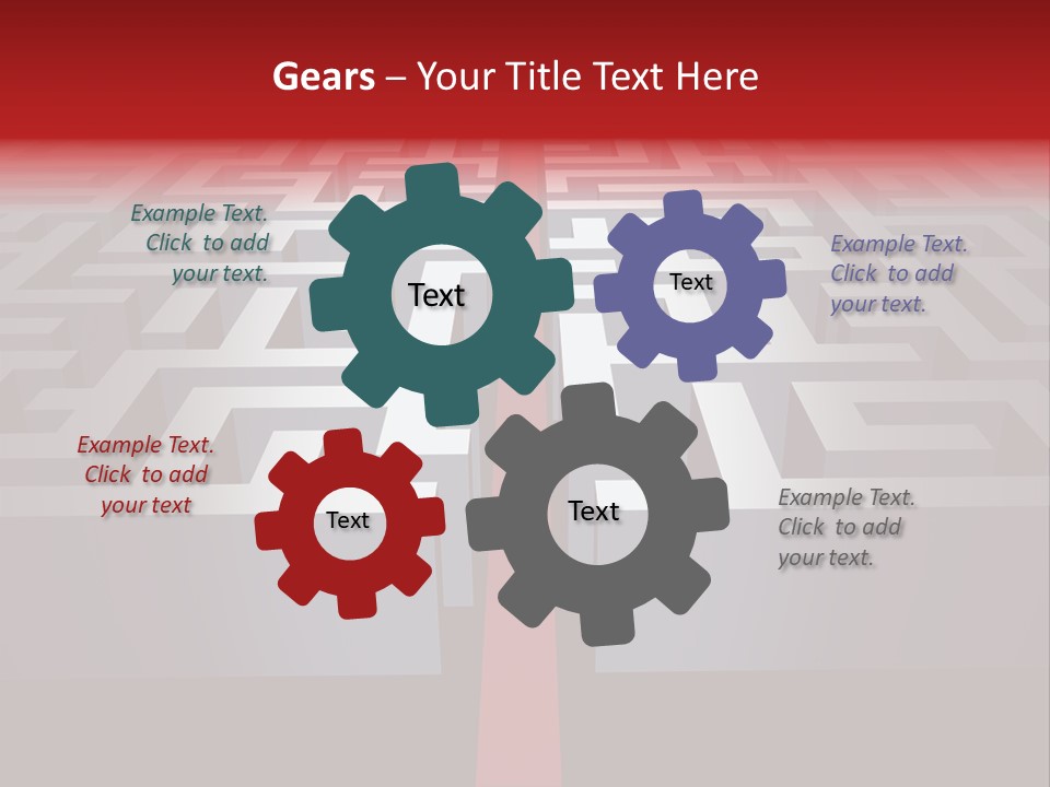 A Maze With A Red Arrow Going Through It PowerPoint Template