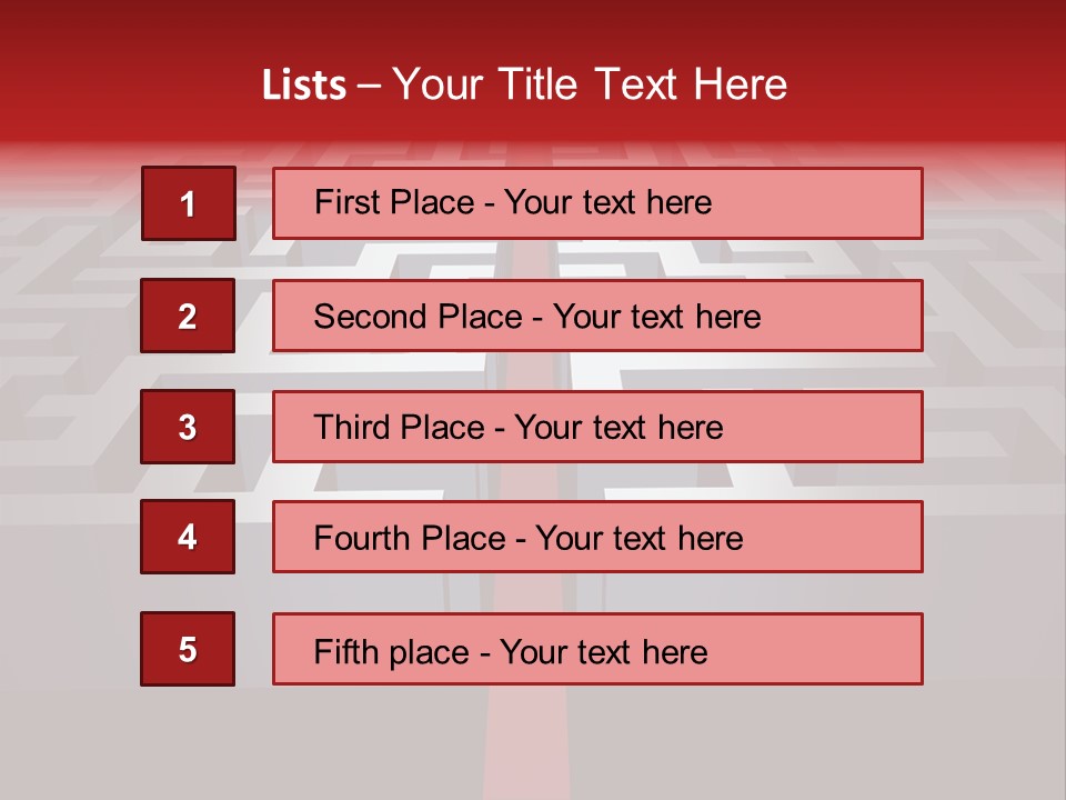 A Maze With A Red Arrow Going Through It PowerPoint Template