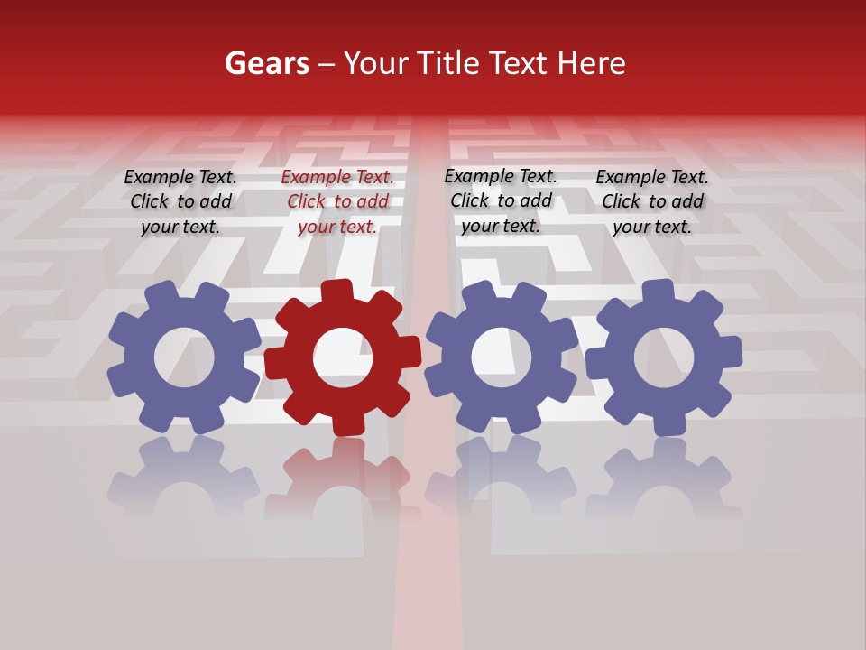 A Maze With A Red Arrow Going Through It PowerPoint Template