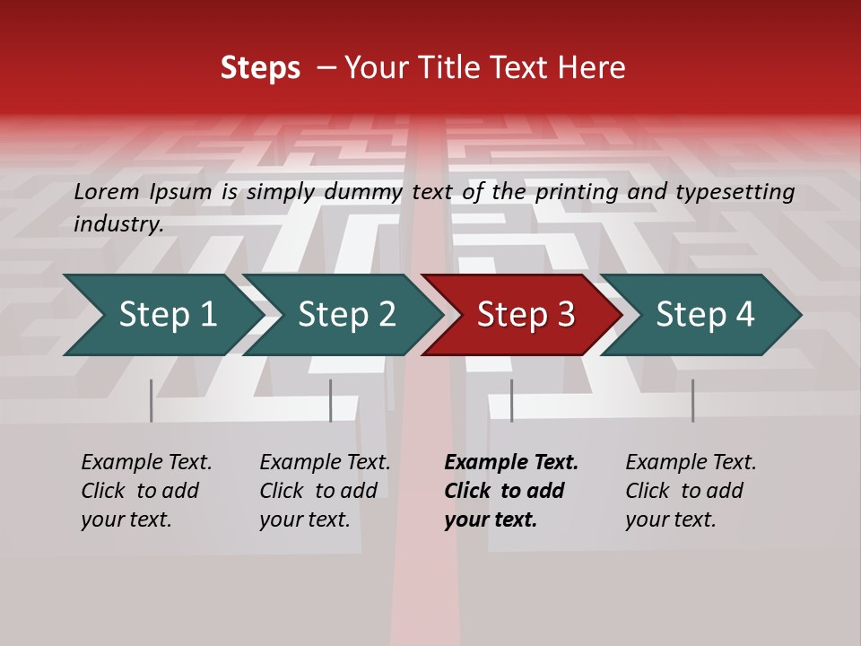 A Maze With A Red Arrow Going Through It PowerPoint Template