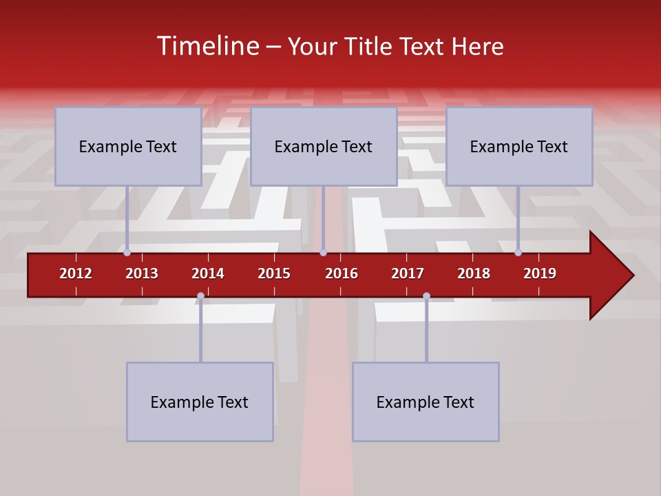 A Maze With A Red Arrow Going Through It PowerPoint Template