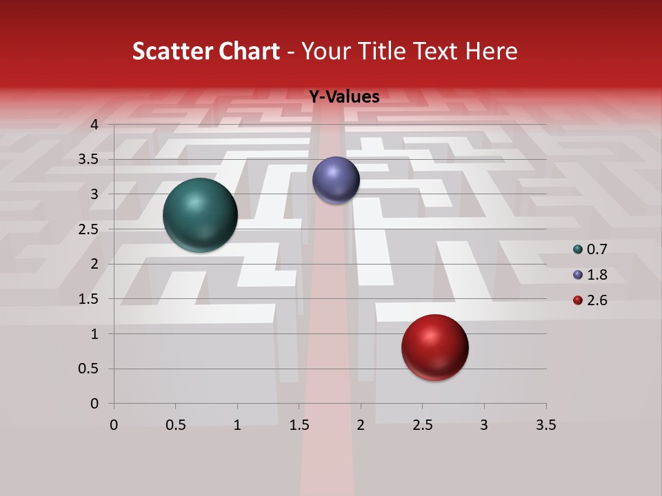 A Maze With A Red Arrow Going Through It PowerPoint Template