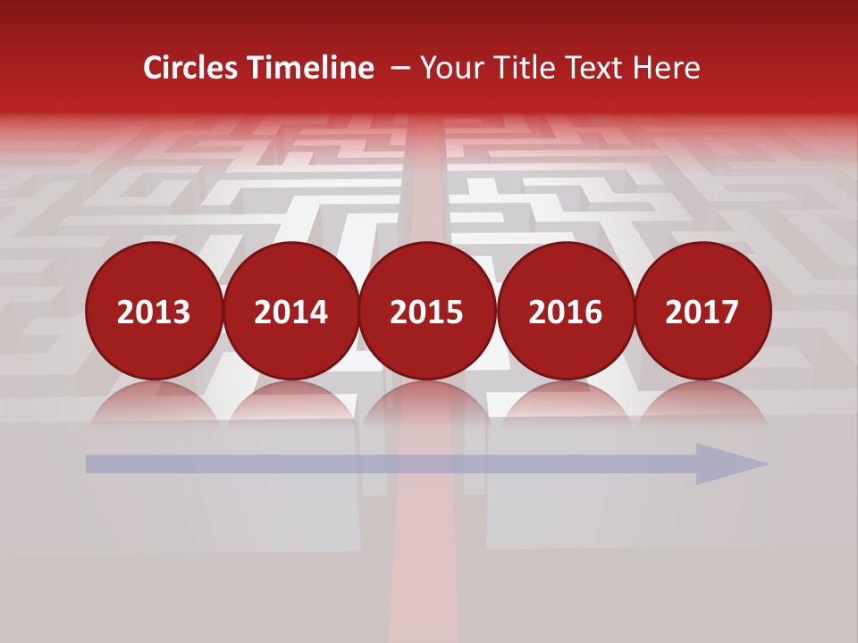 A Maze With A Red Arrow Going Through It PowerPoint Template