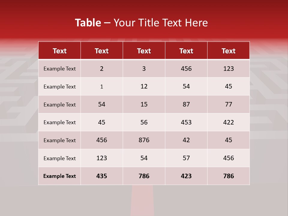 A Maze With A Red Arrow Going Through It PowerPoint Template