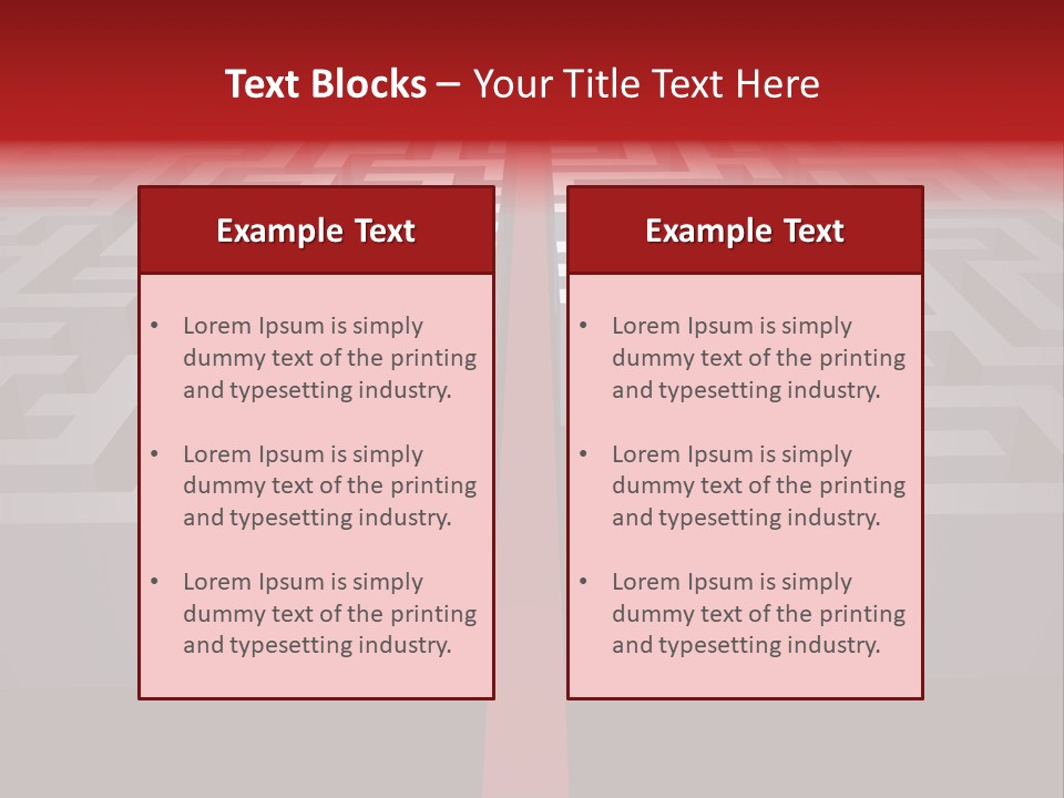 A Maze With A Red Arrow Going Through It PowerPoint Template