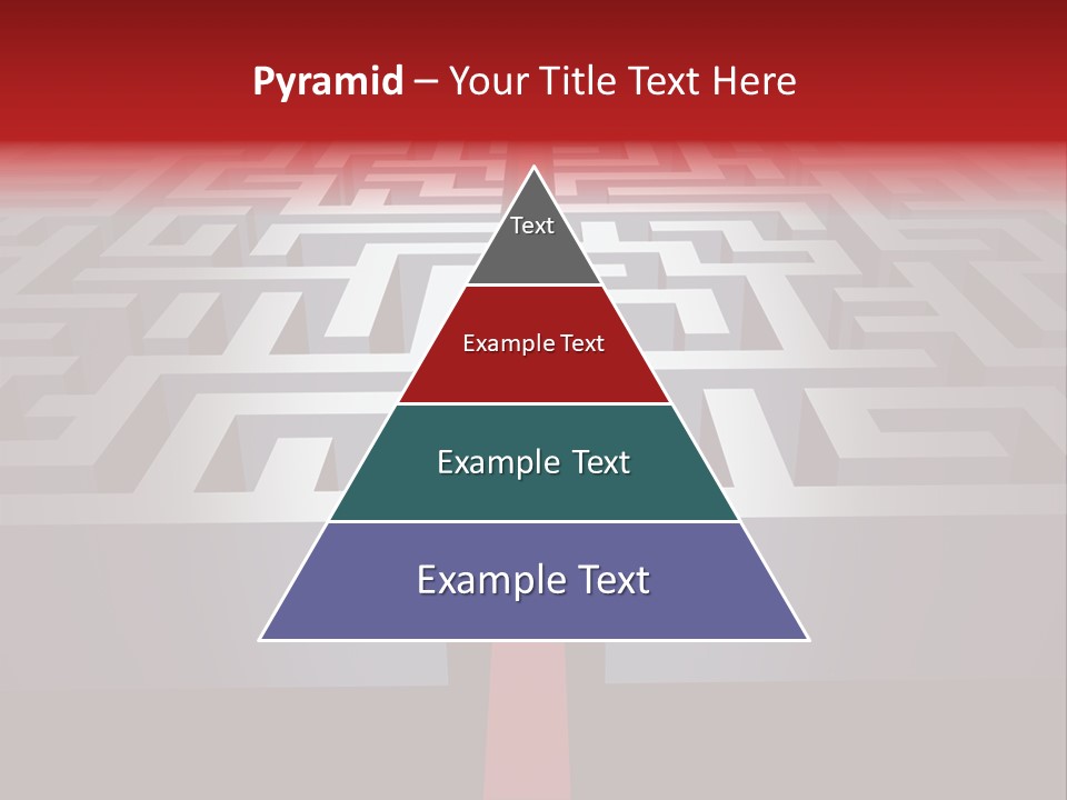 A Maze With A Red Arrow Going Through It PowerPoint Template