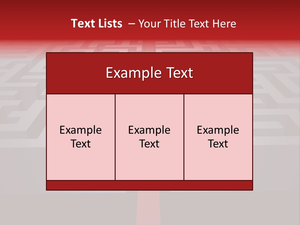 A Maze With A Red Arrow Going Through It PowerPoint Template