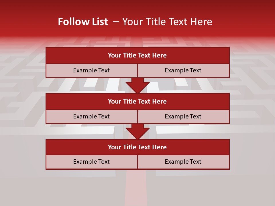 A Maze With A Red Arrow Going Through It PowerPoint Template