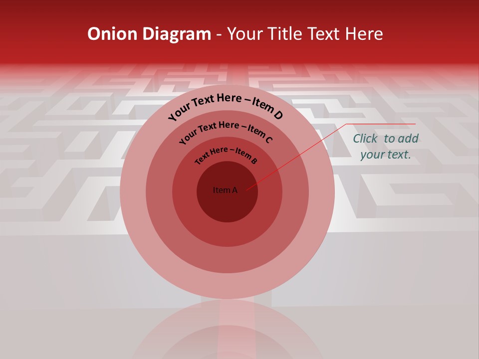 A Maze With A Red Arrow Going Through It PowerPoint Template