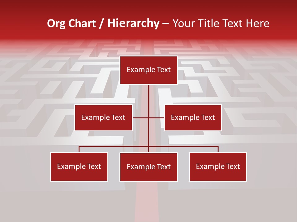 A Maze With A Red Arrow Going Through It PowerPoint Template