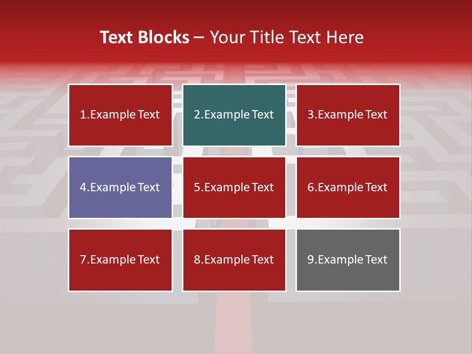 A Maze With A Red Arrow Going Through It PowerPoint Template
