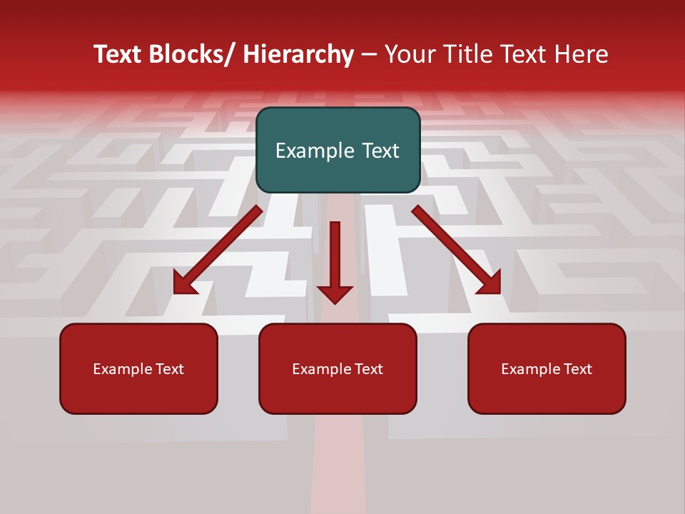 A Maze With A Red Arrow Going Through It PowerPoint Template