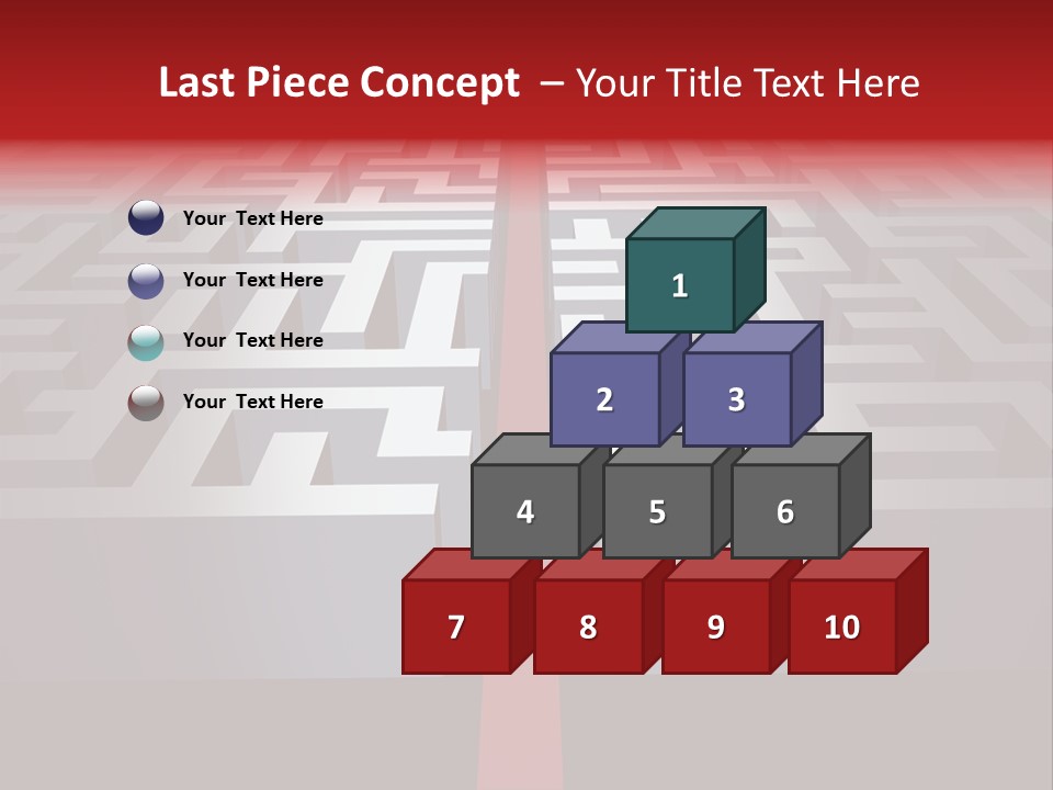 A Maze With A Red Arrow Going Through It PowerPoint Template