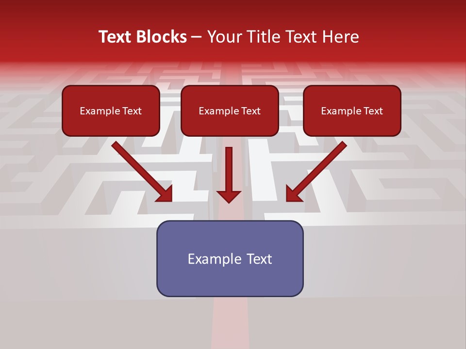 A Maze With A Red Arrow Going Through It PowerPoint Template