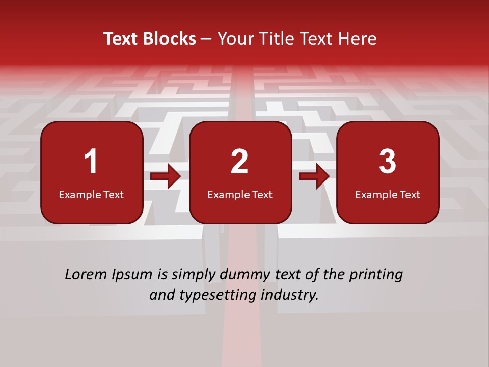 A Maze With A Red Arrow Going Through It PowerPoint Template
