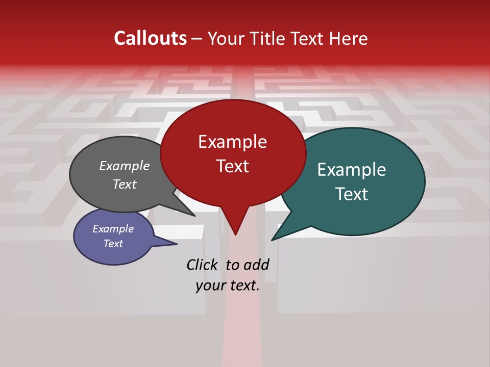 A Maze With A Red Arrow Going Through It PowerPoint Template