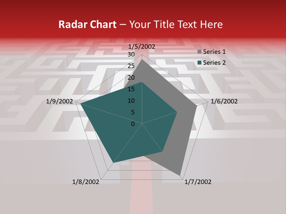 A Maze With A Red Arrow Going Through It PowerPoint Template
