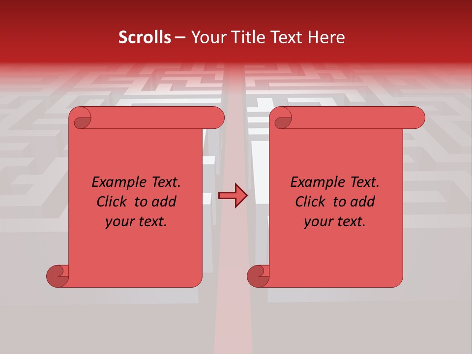 A Maze With A Red Arrow Going Through It PowerPoint Template