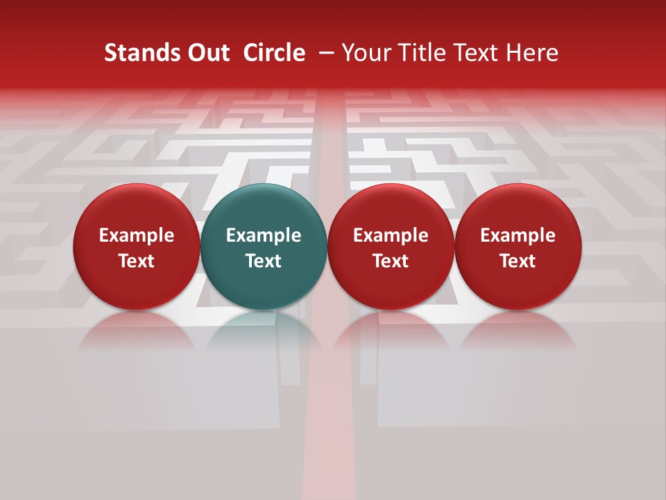 A Maze With A Red Arrow Going Through It PowerPoint Template