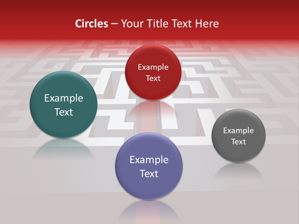 A Maze With A Red Arrow Going Through It PowerPoint Template