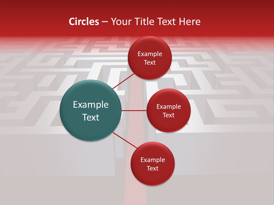 A Maze With A Red Arrow Going Through It PowerPoint Template