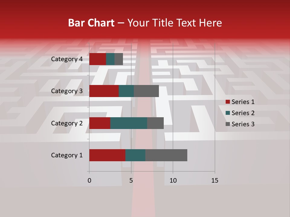 A Maze With A Red Arrow Going Through It PowerPoint Template