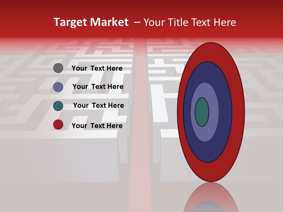 A Maze With A Red Arrow Going Through It PowerPoint Template