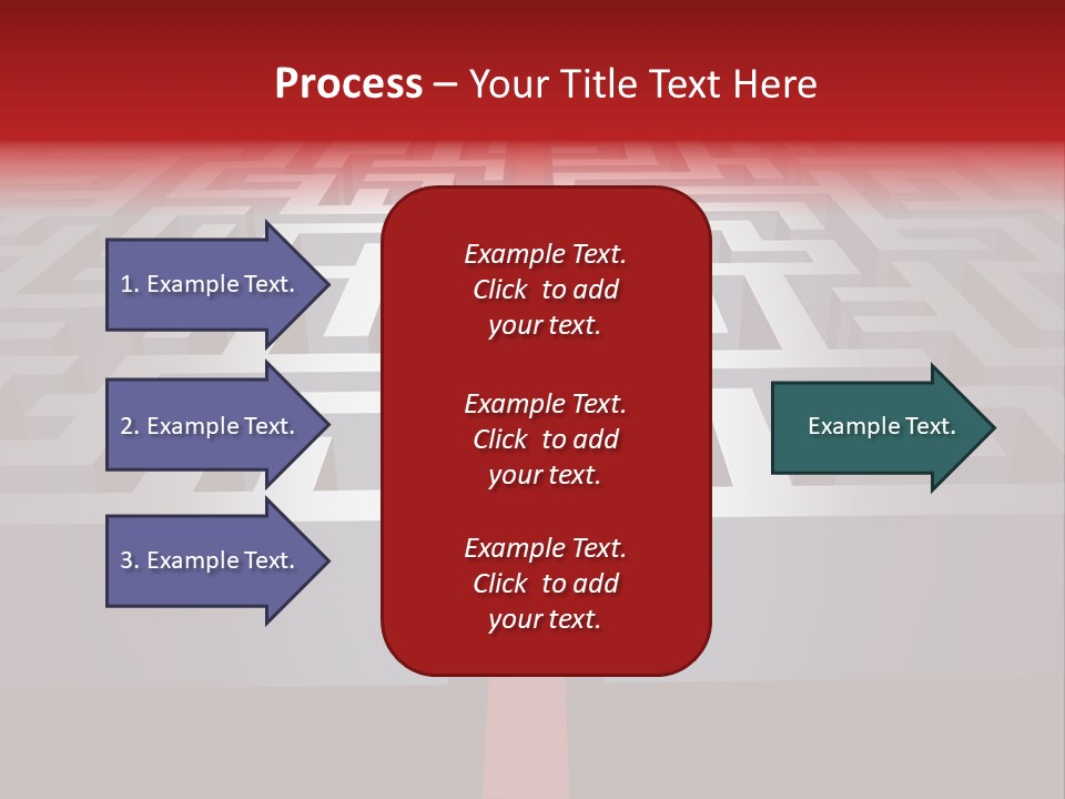 A Maze With A Red Arrow Going Through It PowerPoint Template