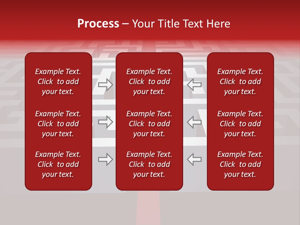 A Maze With A Red Arrow Going Through It PowerPoint Template