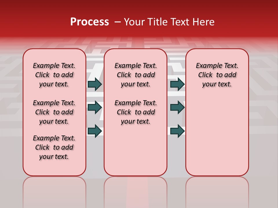 A Maze With A Red Arrow Going Through It PowerPoint Template