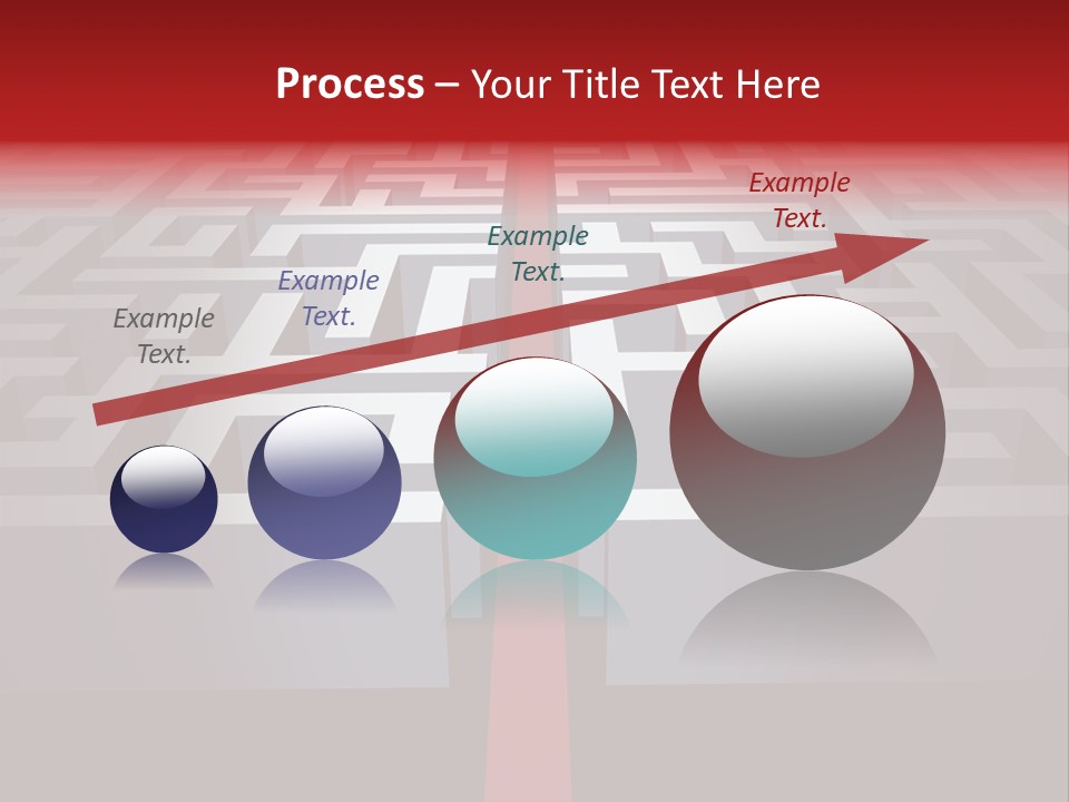 A Maze With A Red Arrow Going Through It PowerPoint Template