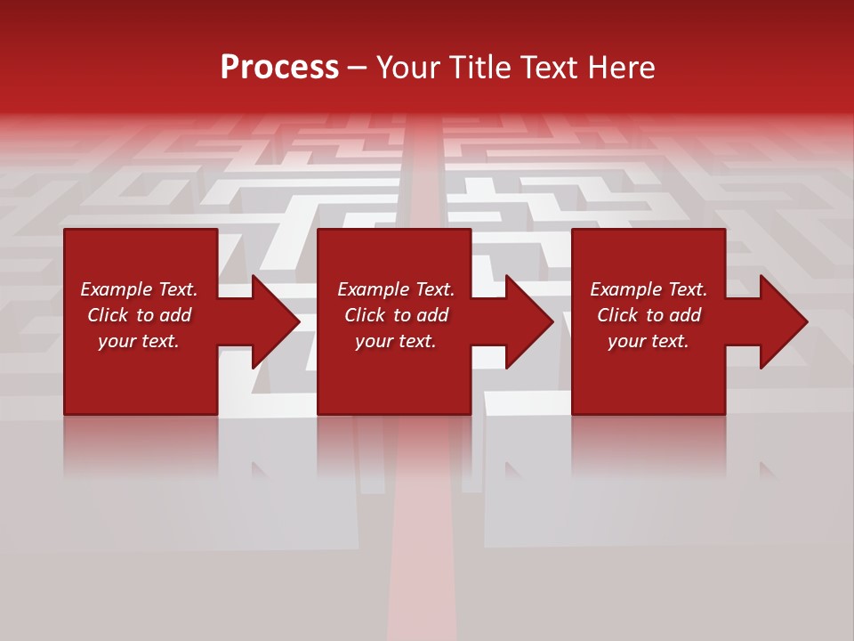 A Maze With A Red Arrow Going Through It PowerPoint Template